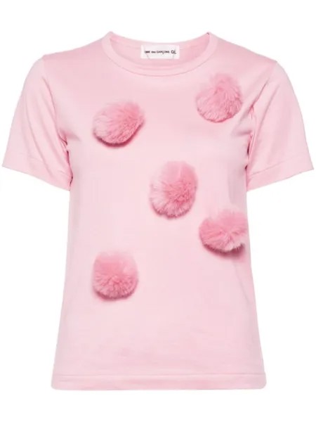 Comme Des Garçons Girl футболка с помпонами, розовый