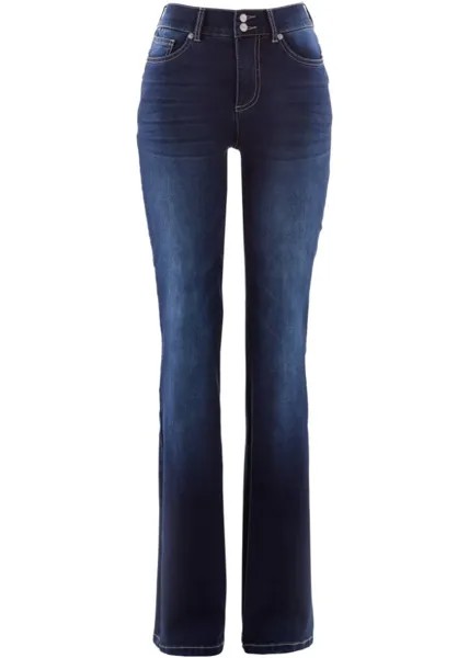 Суперэластичные джинсы пуш-ап с удобным вырезом на поясе Bpc Bonprix Collection, синий