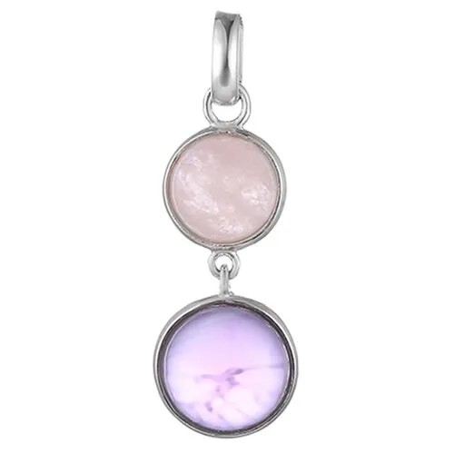 Подвеска с аметистом, морганитом из серебра SP00244-1-AM-MR-WG JV