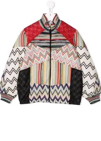 Missoni Kids куртка-бомбер в технике пэчворк