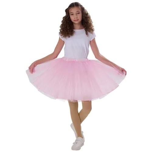 Школьная юбка-пачка Вестифика, с поясом на резинке, миди, размер 38-44, розовый