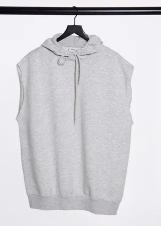 Серый худи из смесового органического хлопка без рукавов Monki Becky