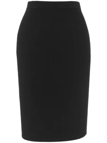 Saint Laurent юбка-карандаш с эластичным поясом, черный