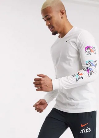 Белый лонгслив Nike Running Tokyo Dry