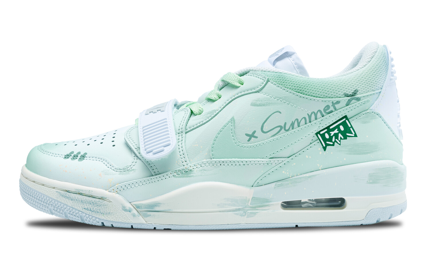 Кроссовки Jordan Legacy 312 Vintage Basketball Shoes Men Low-top White/Turquoise, зеленый