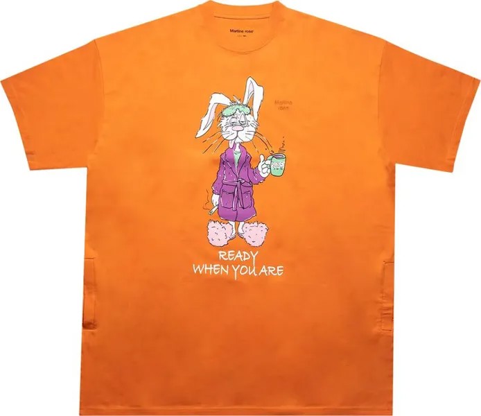 Футболка Martine Rose Bunny Oversized T-Shirt 'Orange', оранжевый