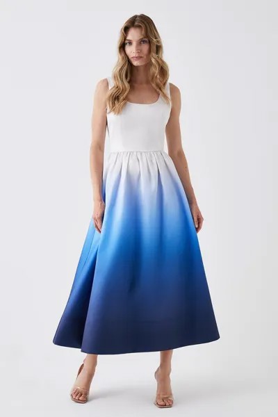 Платье миди из твила с эффектом омбре Coast, синий