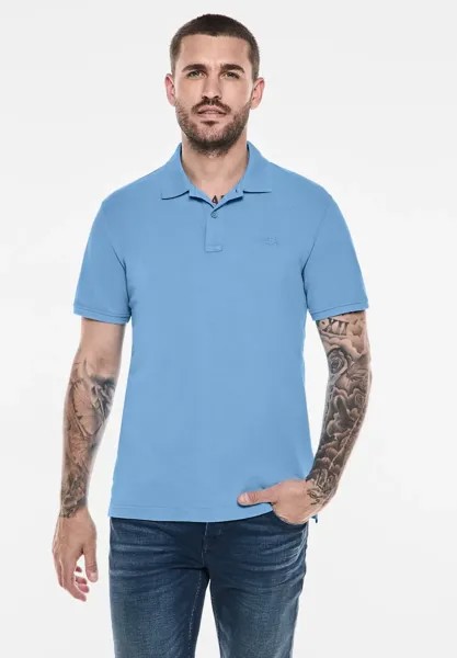 Рубашка-поло STREET ONE MEN из чистого хлопка, синий