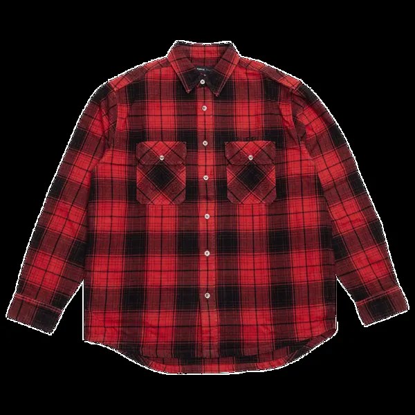 Рубашка PURPLE BRAND Plaid Flannel Long-Sleeve 'Red', красный