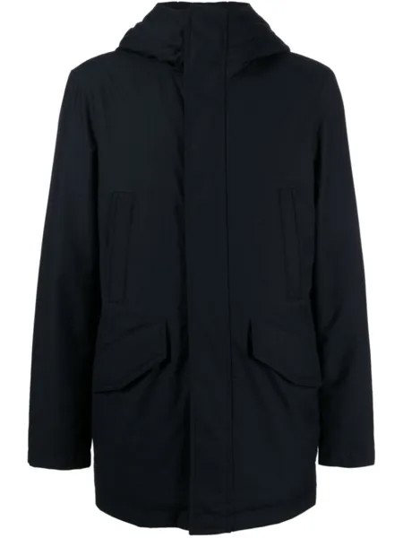 Corneliani парка на молнии с капюшоном, синий