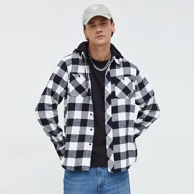 Primitive Two-Fer Flannel Hoodie Men черный/белый