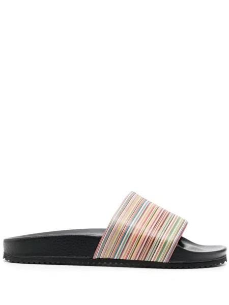 Paul Smith шлепанцы в полоску, черный