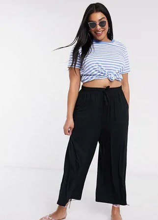 Укороченные брюки с затягивающимся шнурком ASOS DESIGN Curve-Черный