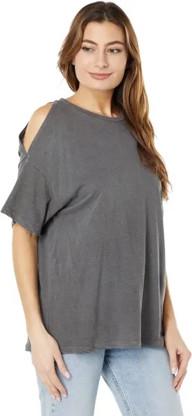 Футболка LAmade Split Shoulder Tee in Cotton Linen Jersey, цвет Petrol
