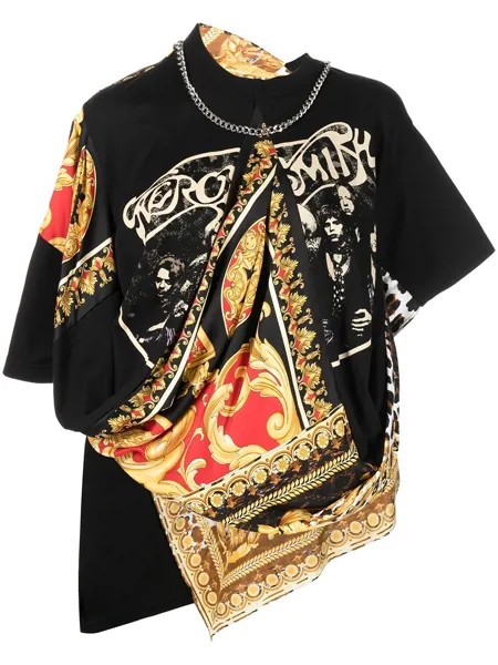 Junya Watanabe футболка асимметричного кроя из коллаборации с Versace