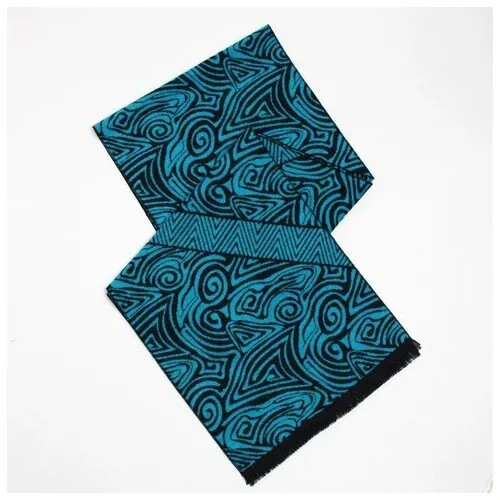 Шарф текстильный, цвет чёрно-синий, размер 33х180