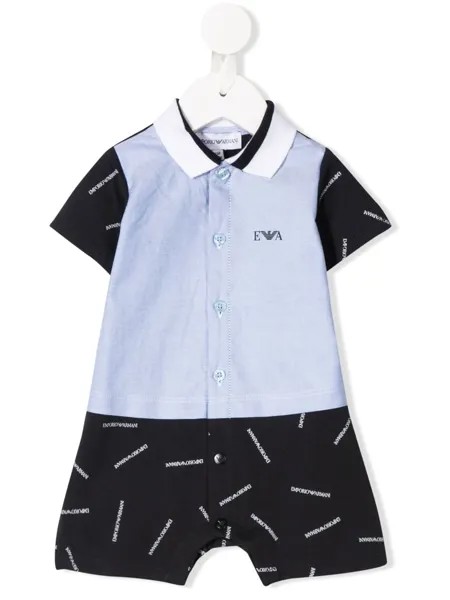 Emporio Armani Kids спортивные брюки в стиле колор-блок с логотипом