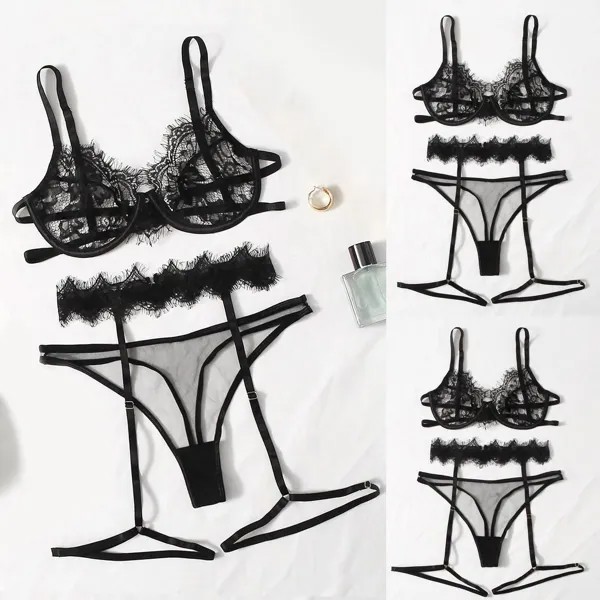 Новый сексуальный мода кружева нижнее белье нижнее белье Sleepwear G-строка пижама подвязка