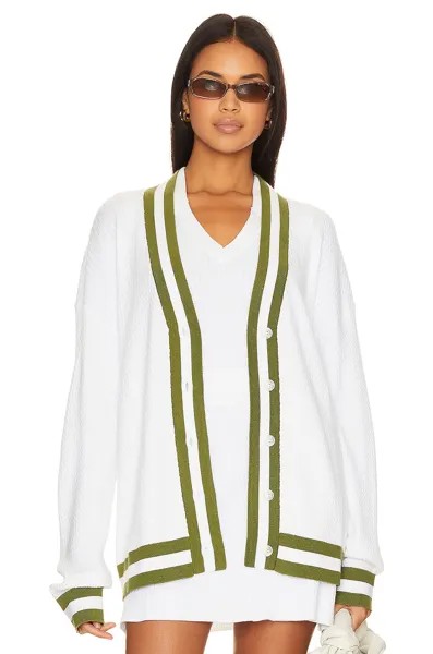 Кардиган WeWoreWhat Varsity, цвет Optic White & Court Green