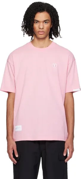 Розовая футболка с нашивками Aape By A Bathing Ape