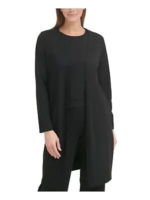 Женское черное эластичное пальто CALVIN KLEIN с открытым передом для работы на работу Petites PM