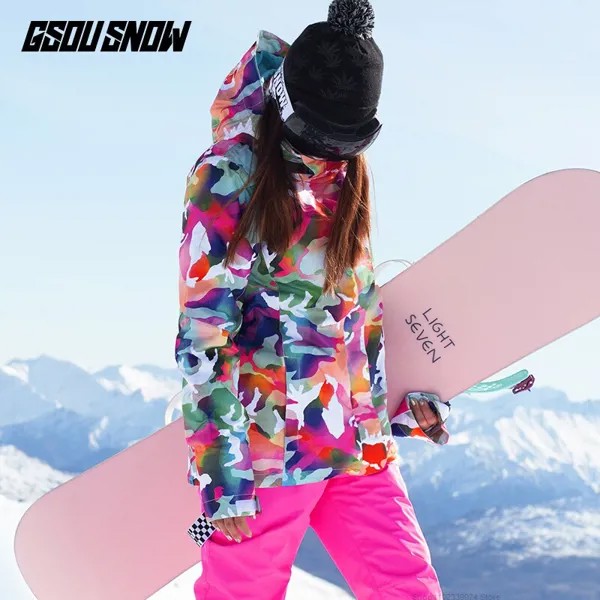 Камуфляжные лыжные сноубордические комбинезоны Gsousnow Vrouwen, водонепроницаемые комбинезоны adembroek Meisje Snonw Pak Kleren