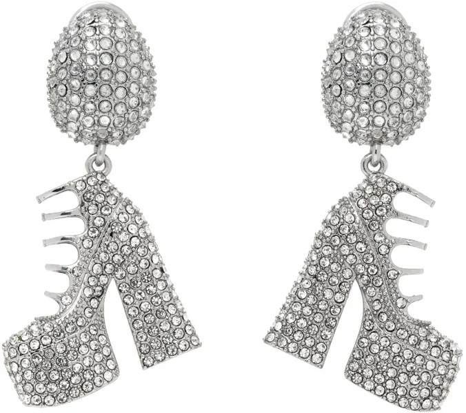 Серебряные серьги-сапоги Kiki Crystal Boots Marc Jacobs