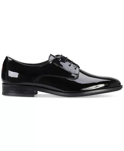Мужские классические туфли Colby Derby из лакированной кожи Hugo Boss, черный