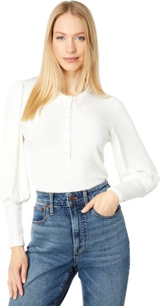 Футболка LAmade Victorian Sleeve Henley in Autumn Rib, цвет Soft White