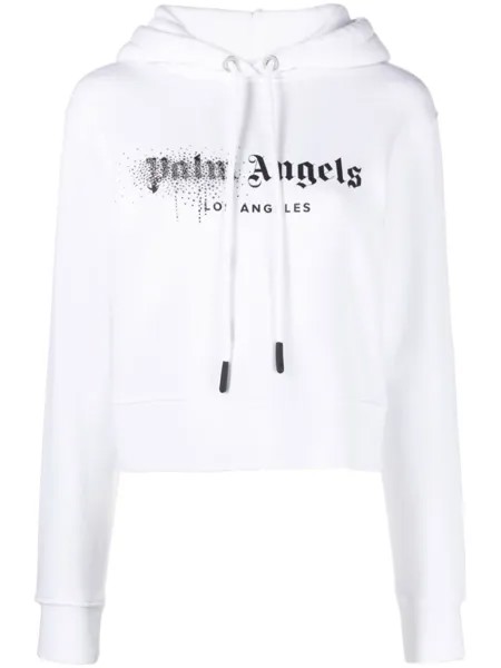 Palm Angels худи со стразами, белый