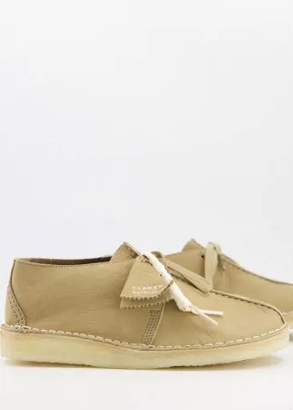 Бежевые дезерты из нубука Clarks Originals-Бежевый