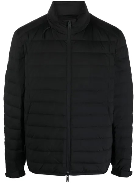 Zegna пуховик с воротником-воронкой, черный