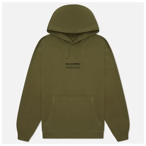 Мужская толстовка Maharishi Organic Hooded Military Type Embroidery оливковый , Размер XXL