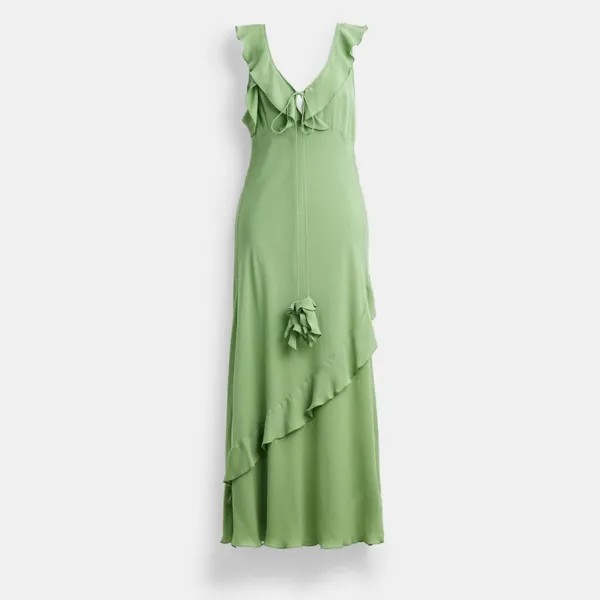 Платье COACH V Neck Bias, зеленый