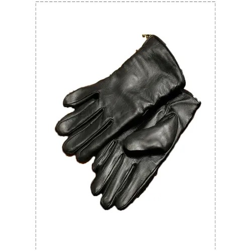 Перчатки кожаные мужские зимние с утепленным подкладом, чёрные