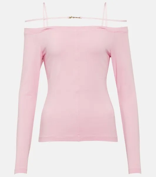 Le T-shirt топ Sierra из смесового хлопка JACQUEMUS, розовый