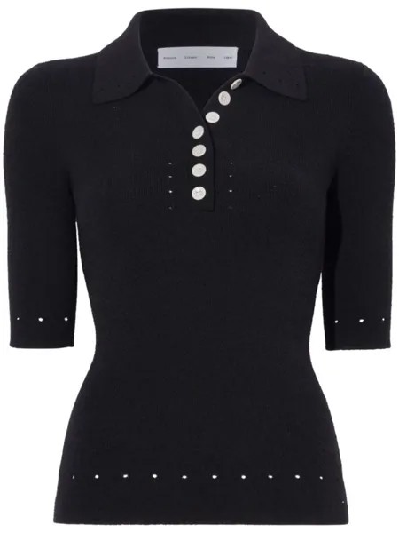 Proenza Schouler White Label рубашка поло Spencer в рубчик, черный
