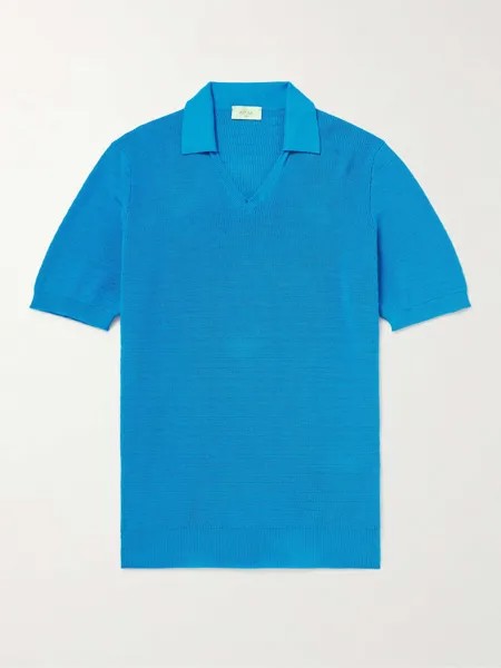 Рубашка поло из хлопка вафельной вязки ALTEA, синий