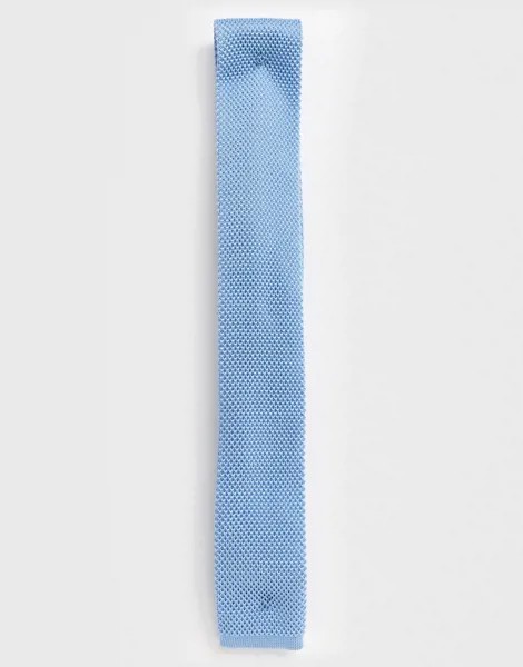 Голубой трикотажный галстук Twisted Tailor-Синий