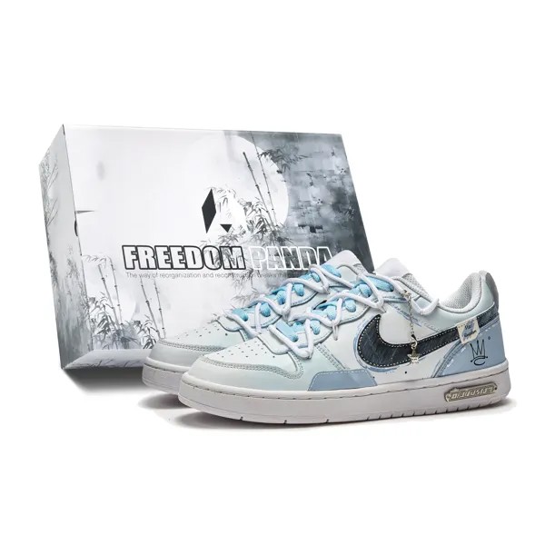 Кроссовки Nike Court Borough Skateboarding Shoes Women's Low-top Blue/white, синий