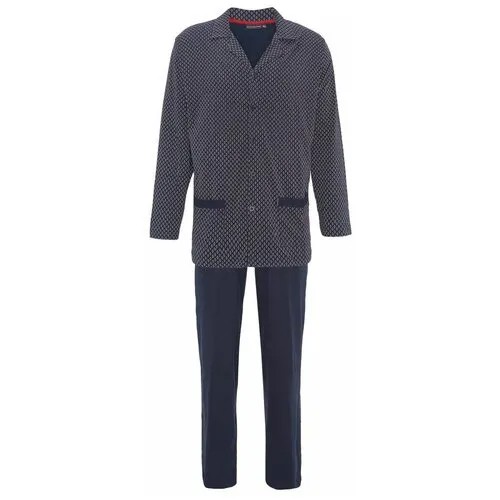 Пижама Gotzburg, брюки, застежка пуговицы, размер XL, синий