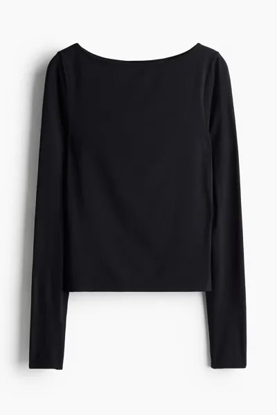 Бесшовная спортивная рубашка из материала Drymove. H&M, черный