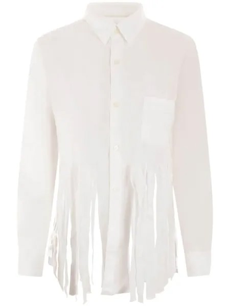 Comme Des Garçons Comme Des Garçons рубашка с длинными рукавами и бахромой, белый