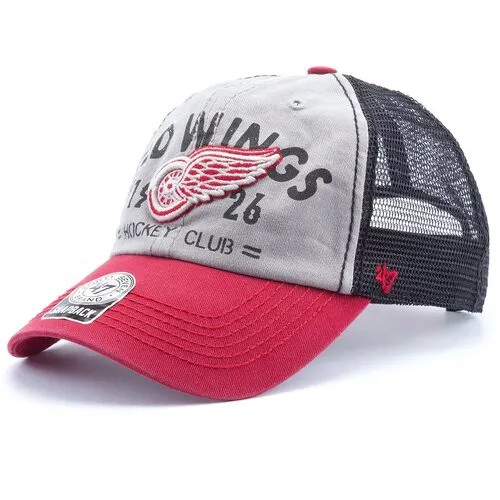 Бейсболка 47BRAND Flathead Detroit Red Wings (серый-красный-черный) H-FLTHD05GWP-GY