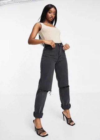Боди с овальным вырезом песочного цвета Missguided-Neutral
