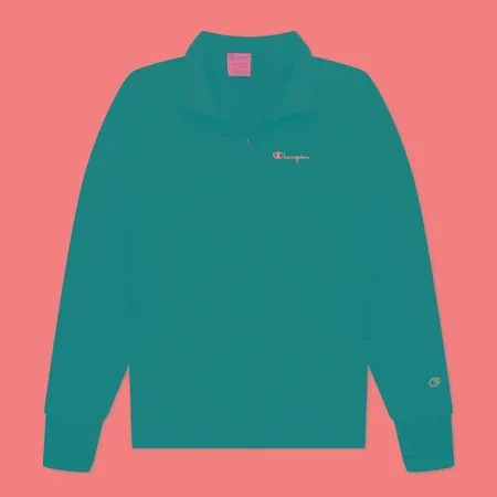 Мужская толстовка Champion Reverse Weave Half Zip-Up Script Logo, цвет чёрный, размер M