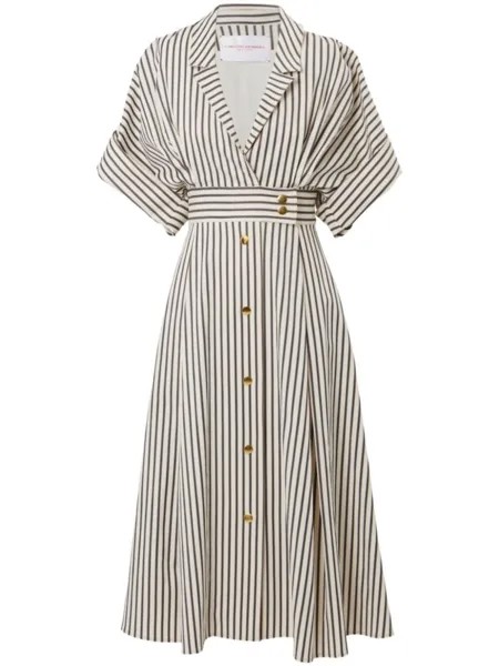 Carolina Herrera платье-рубашка в полоску, нейтральный цвет