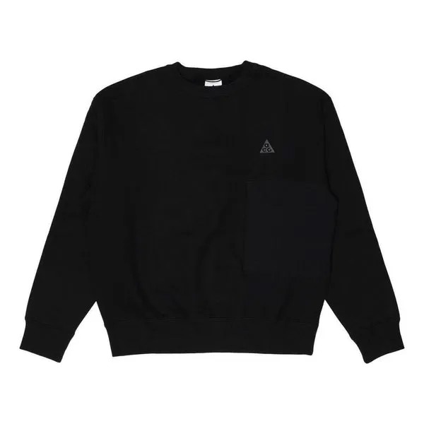 Футболка Nike Acg Casual Sports Fleece Round Neck Pullover Long Sleeves Black, черный