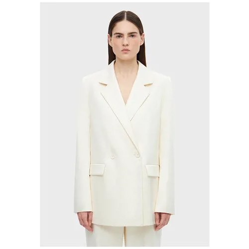 Пиджак STUDIO 29, удлиненный, силуэт прямой, размер S (44), белый