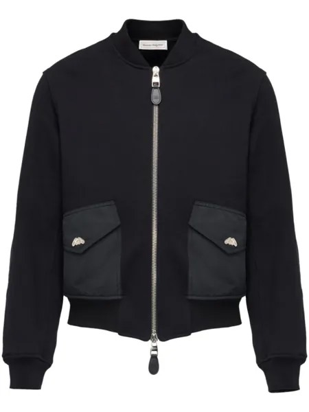 Alexander McQueen комбинированный бомбер, черный